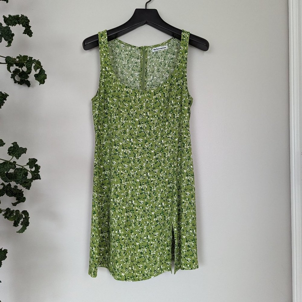 Reformation Noha Dress - Green Floral (Samantha)